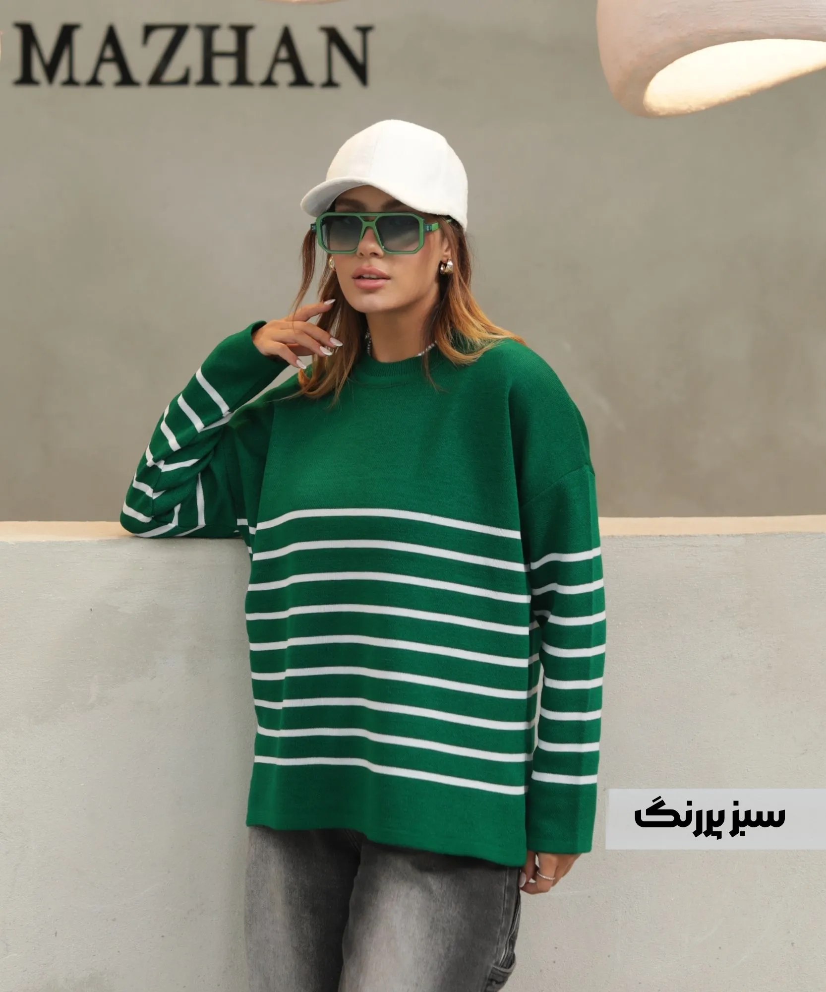 بلوز بافت راه راه V31904 - Image 9