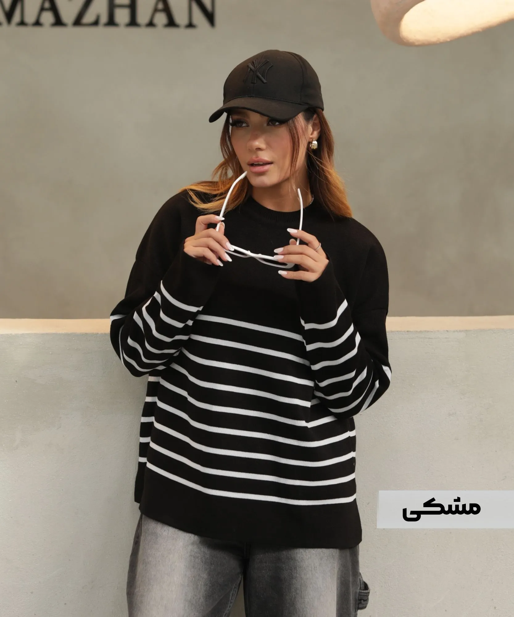 بلوز بافت راه راه V31904 - Image 10