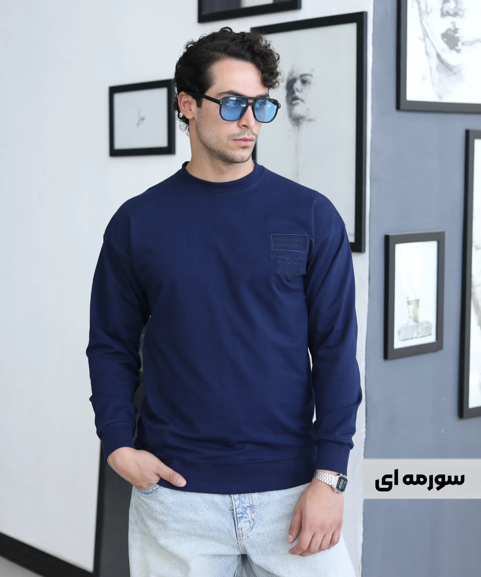 بلوز ساده مردانه B42019 - Image 8