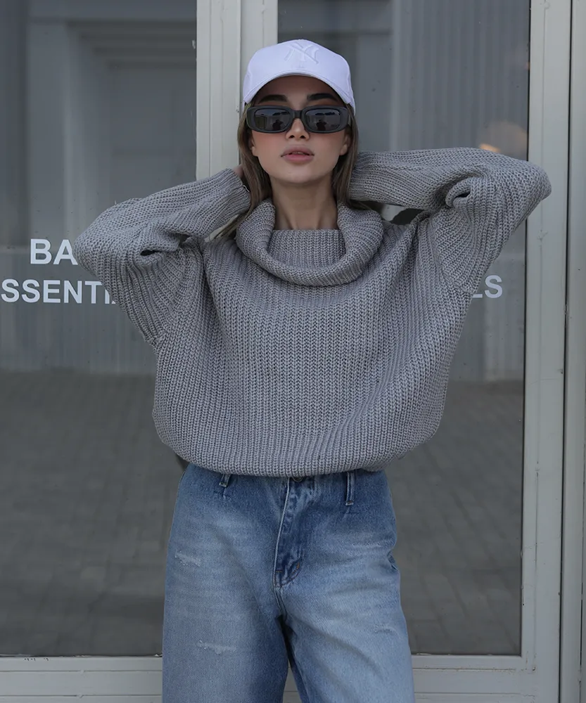 بافت یقه شل بلند V10288