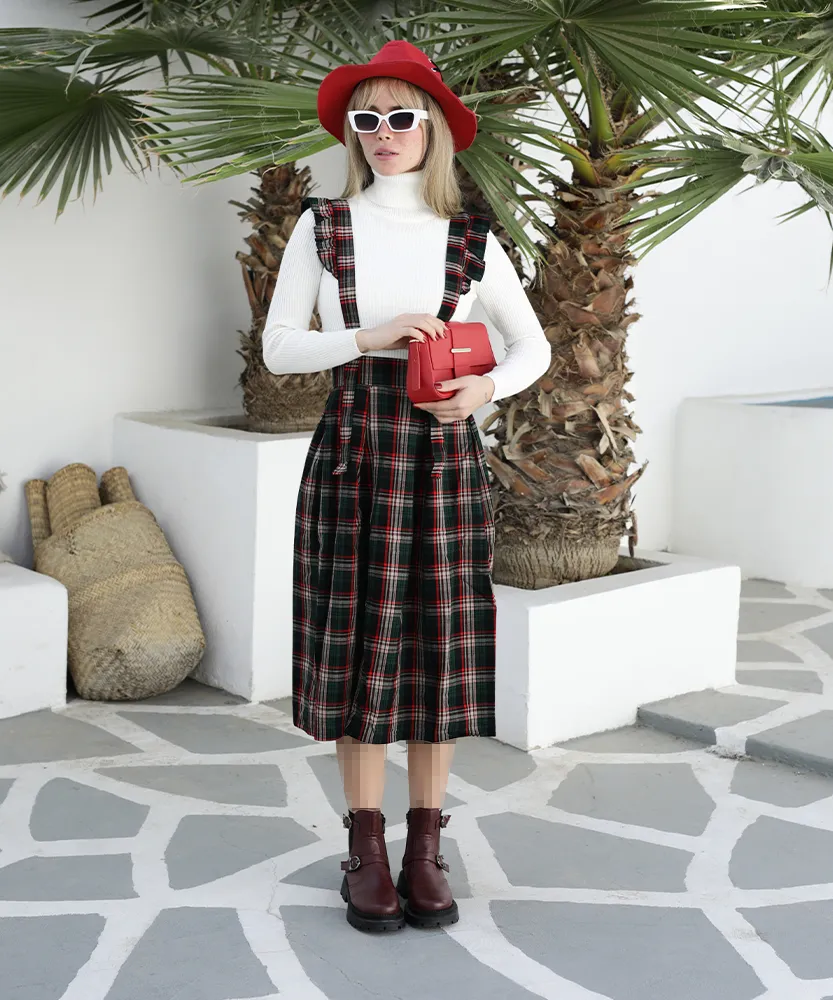 دامن ساسبندی پشمی D10473