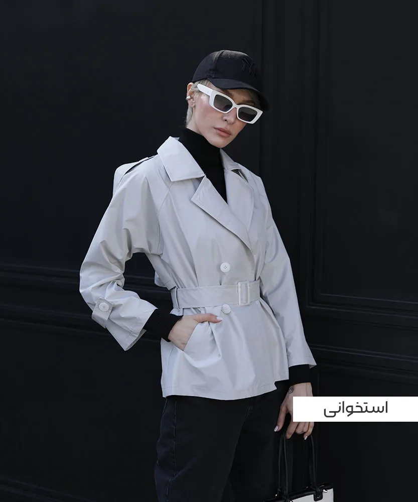 بارانی کمربند دار C41056 - Image 3