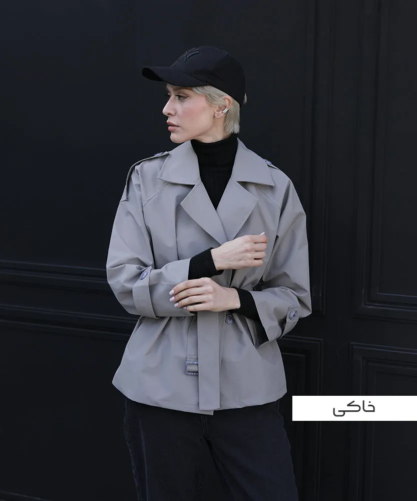 بارانی کمربند دار C41056 - Image 5