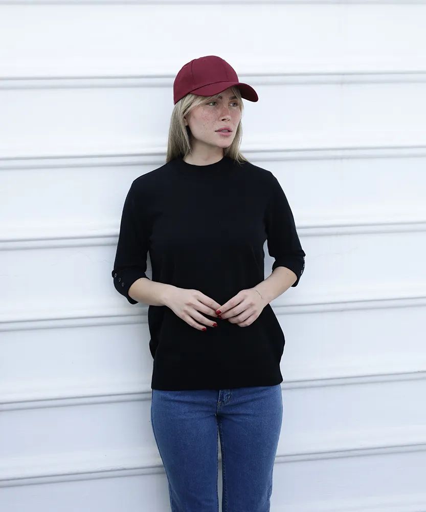 بلوز گپ ساده آستین سه ربع V31912