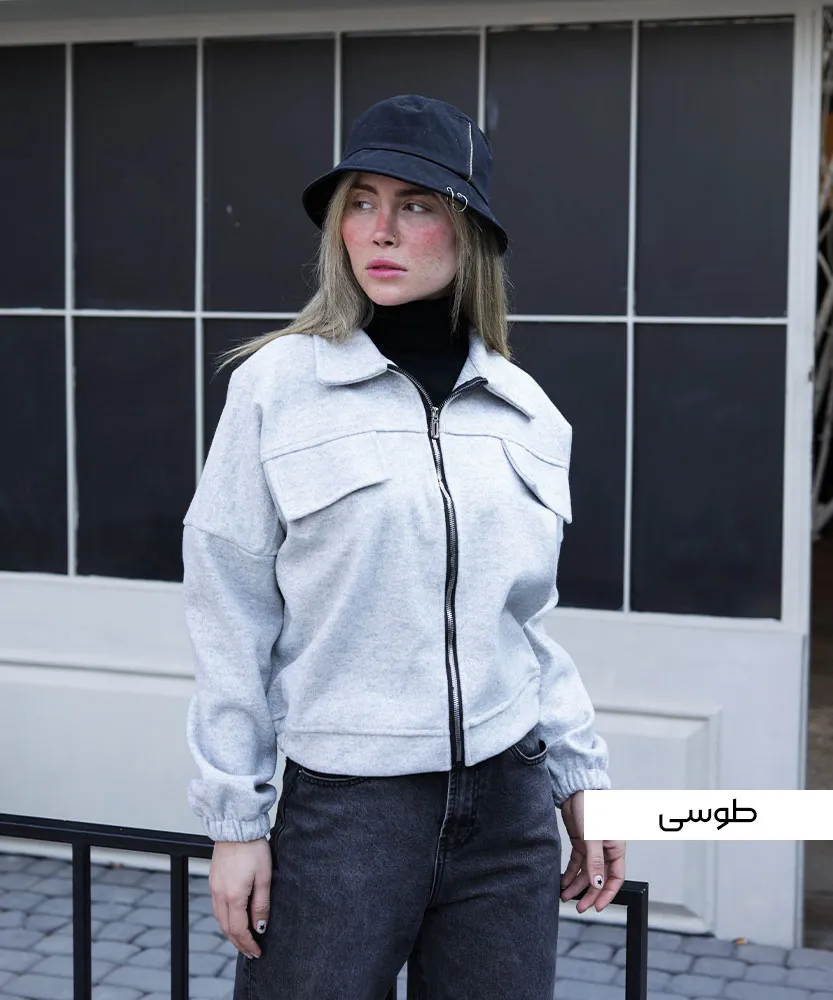 شومیز بامبر فوتر جلو زیپ A410028 - Image 2