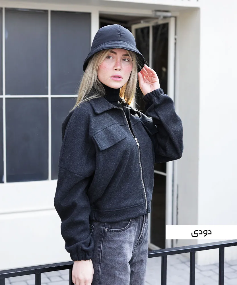 شومیز بامبر فوتر جلو زیپ A410028 - Image 4