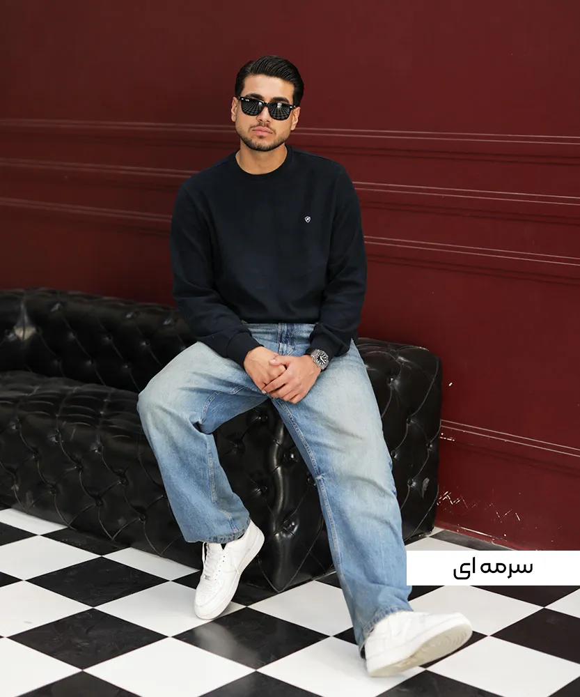 بلوز مردانه یقه گرد B42148 - Image 6