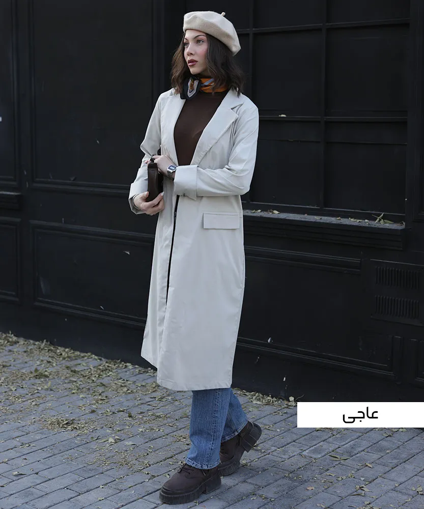 بارانی بلند سه جیب C41010 - Image 5