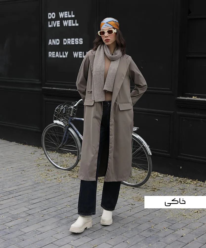 بارانی بلند سه جیب C41010 - Image 4