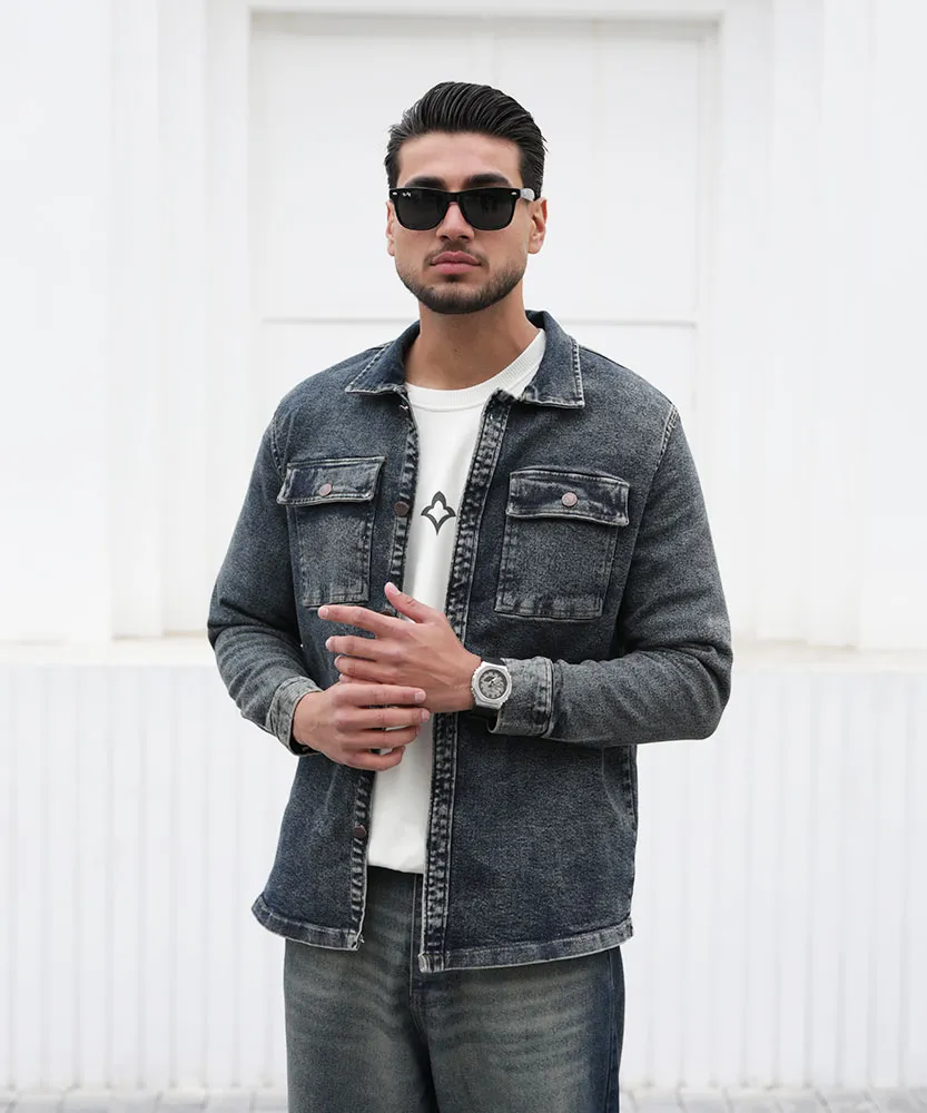 شکت مردانه جین دو جیب C42034