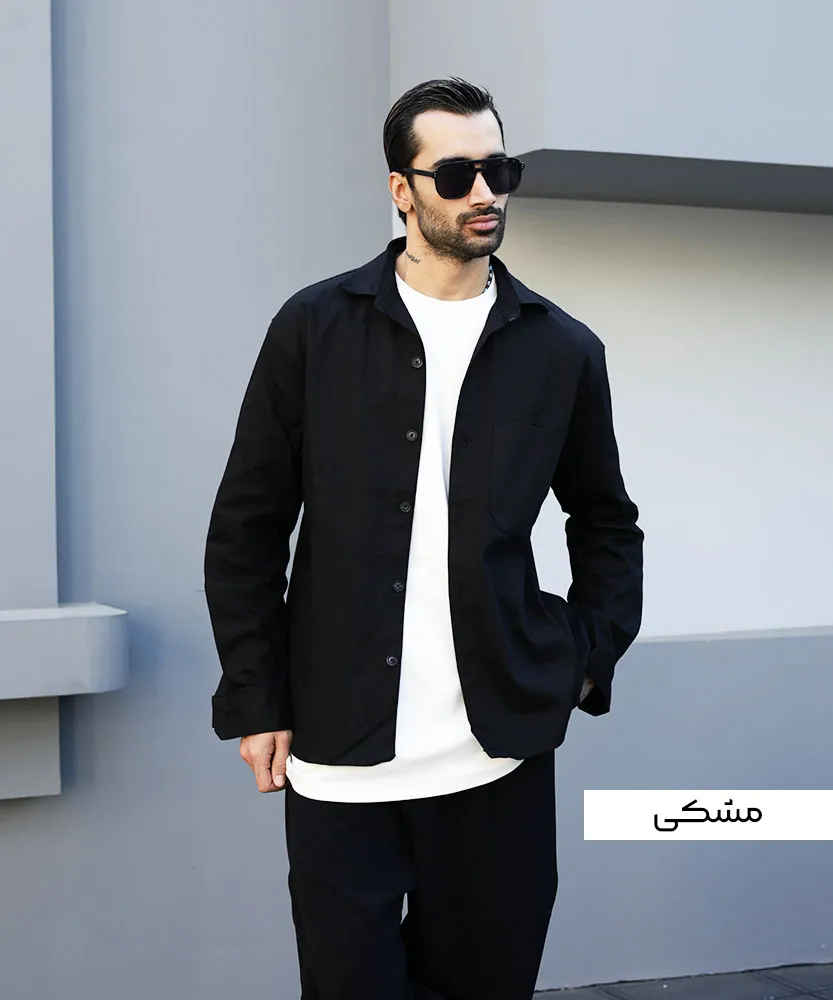 پیراهن مردانه کتان دکمه دار P42059 - Image 3
