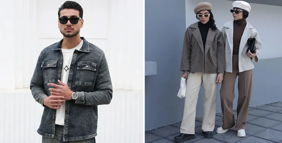 ترکیب لباس‌ها به صورت لایه‌ای با مدل های خانوم و آقا