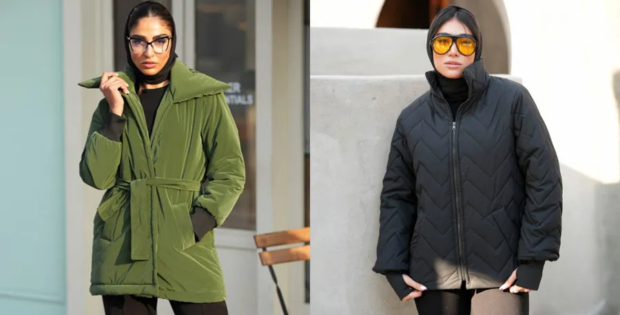 دو استایل با کاپشن بلند زنانه