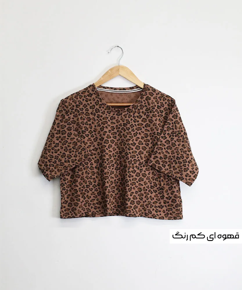 کراپ پلنگی K41647 قهوه ای کمرنگ