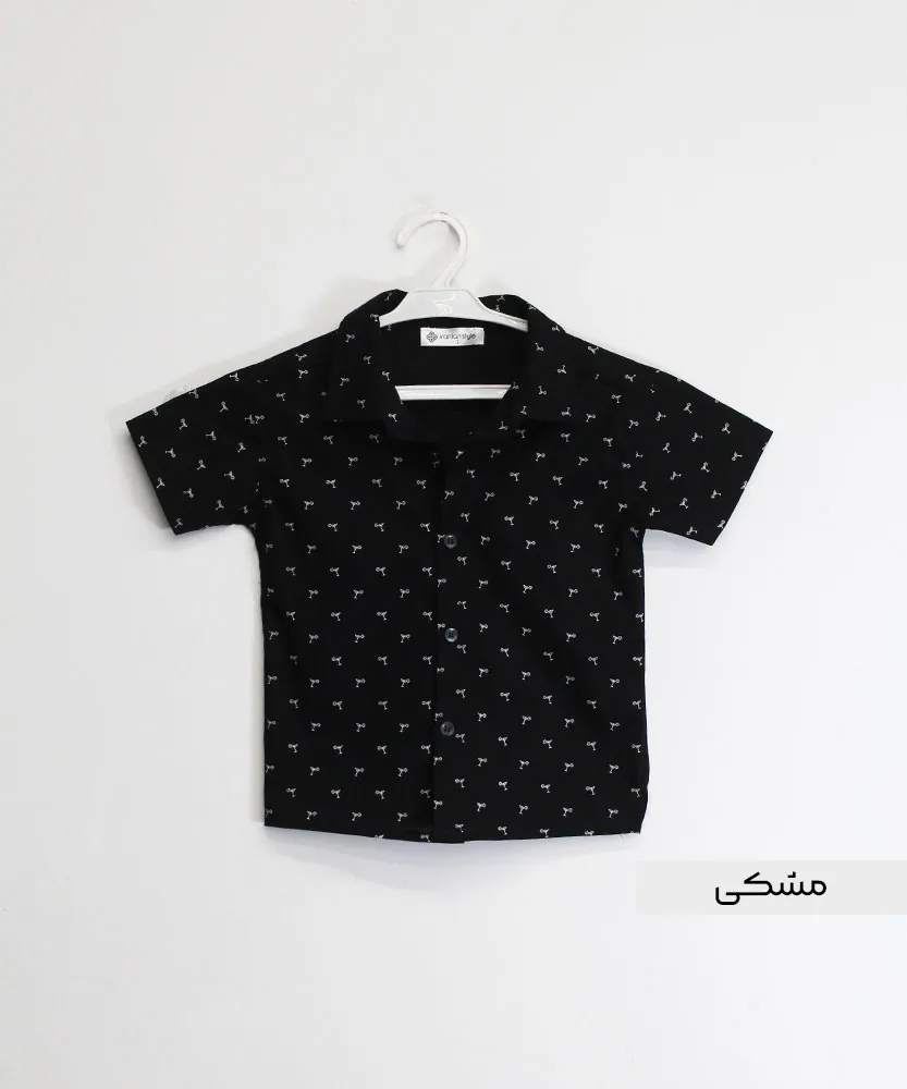 پیراهن بچگانه طرح دار P45134 مشکی