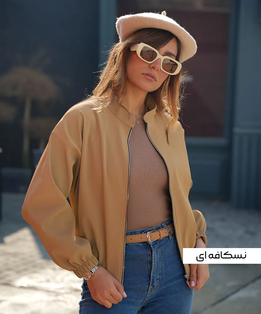 بامبر سرینا چرم کجراه زیپ دار S41098 - Image 3