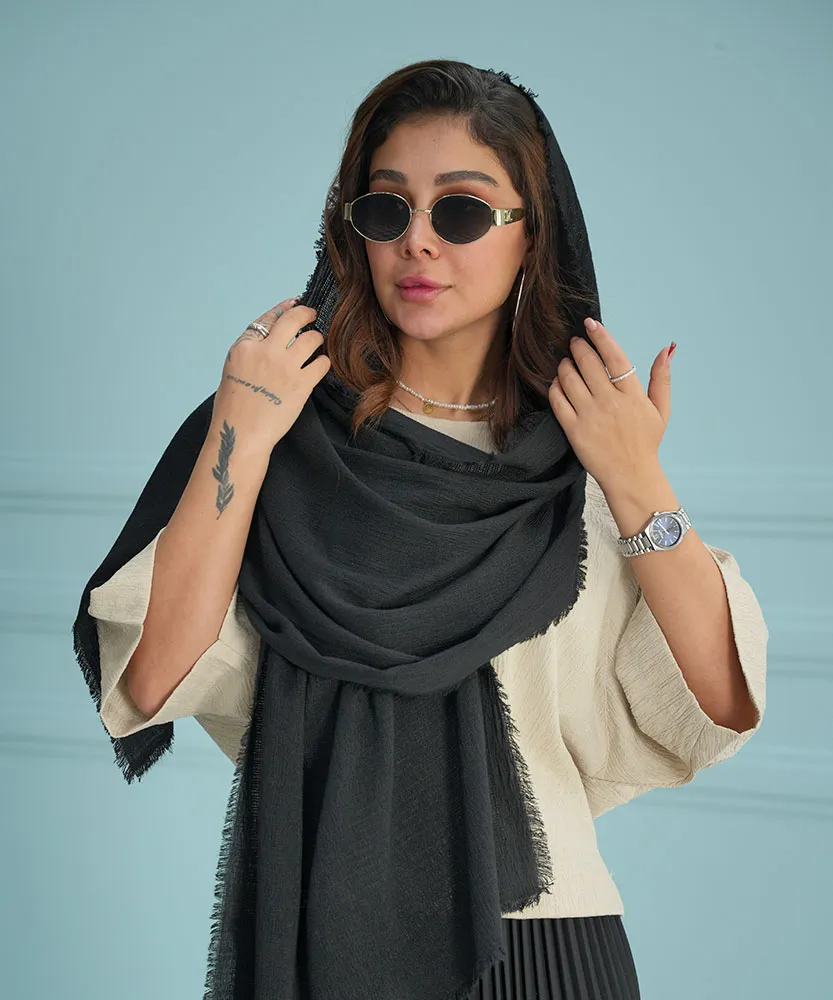 شال پلیسه مشکی