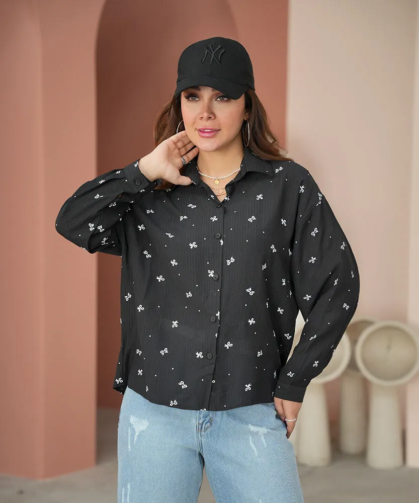 شومیز طرحدار شیشه ای A411197