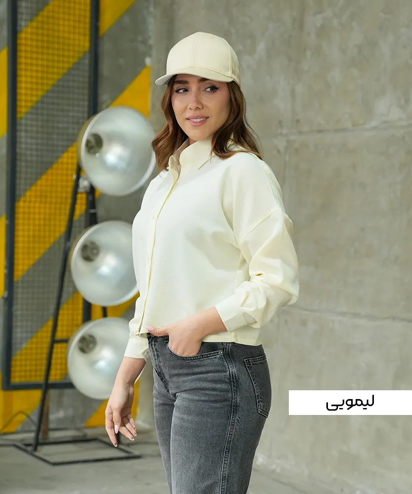 شومیز کراپ ساده شانتون A411198 لیمویی