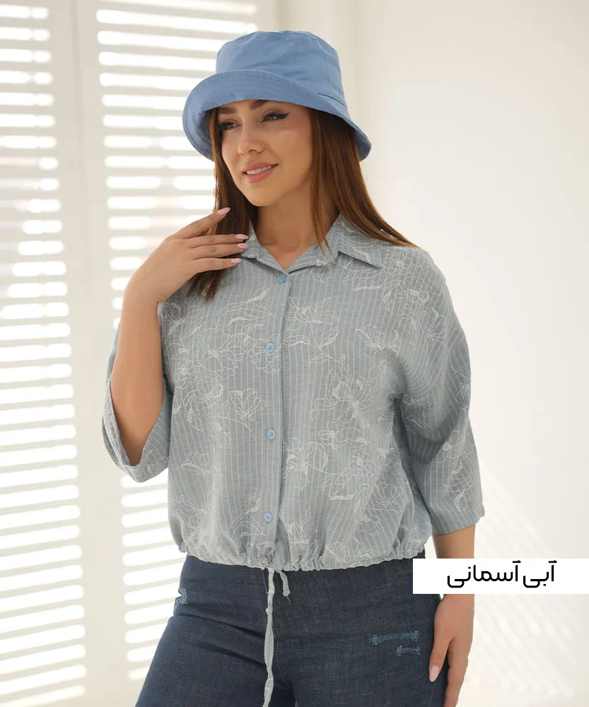 شومیز کراپ لینن دیپلمات A411200 آبی آسمانی
