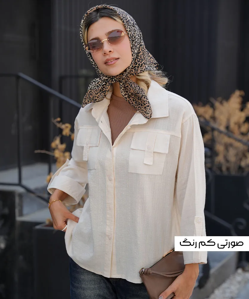 شومیز کایلی دو جیب A411209 صورتی کمرنگ