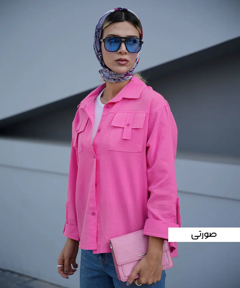 شومیز کایلی دو جیب A411209 صورتی