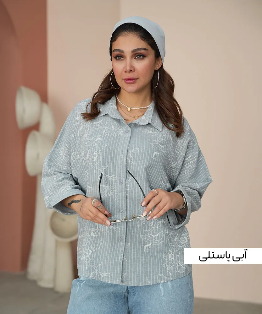 شومیز غزل دیپلمات چاپی A412000 پاستلی