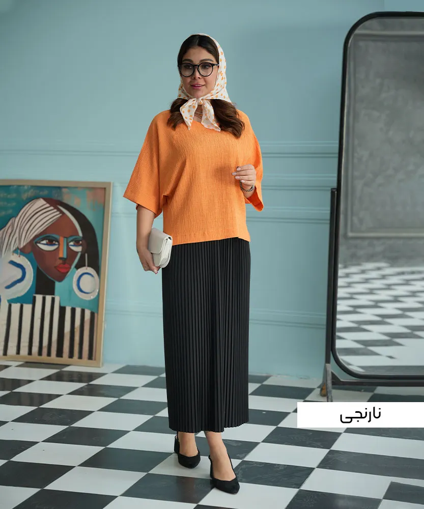 کراپ آستین رگلان k41665 نارنجی