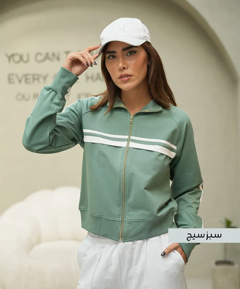 سوییشرت دورس دو نخ S41068 سبز سنج