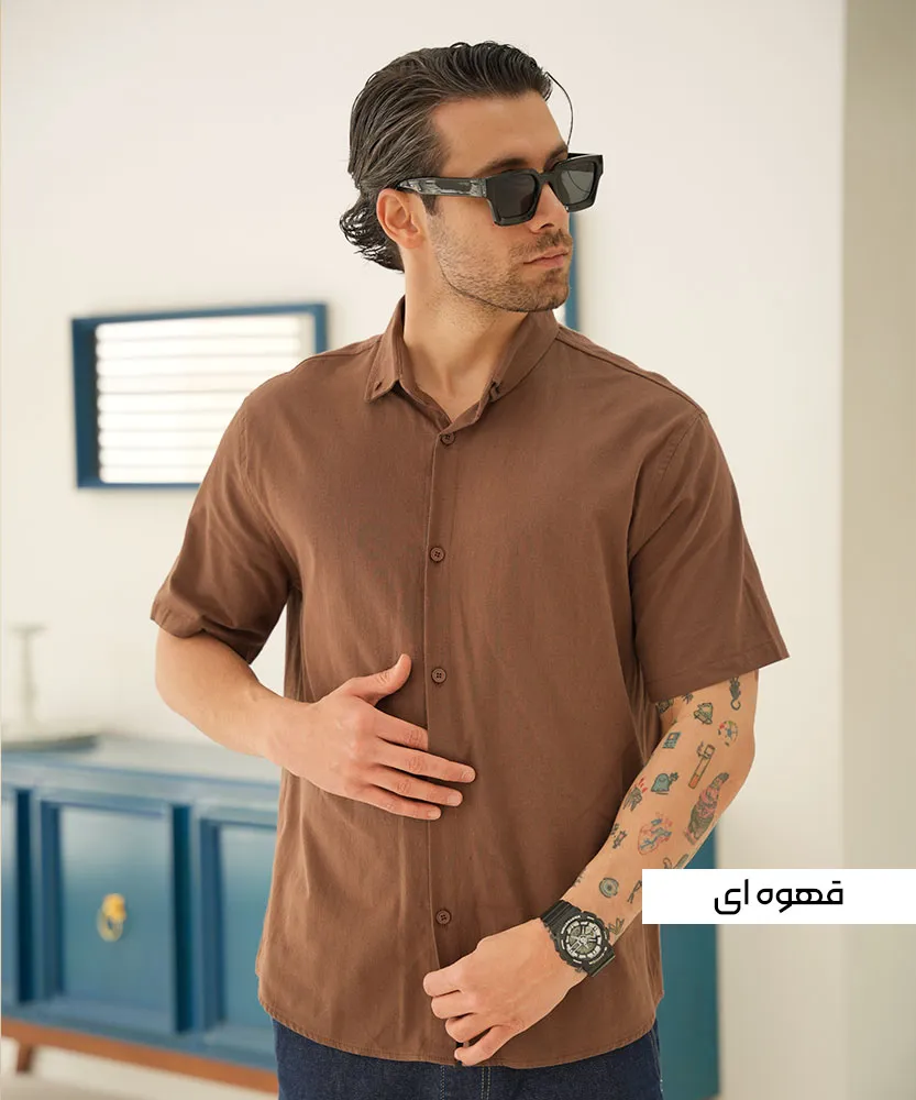 پیراهن مردانه آستین کوتاه P42523 - Image 9