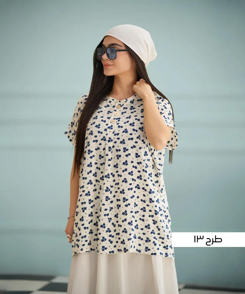 تیشرت نخی سه دکمه T101507 - Image 9