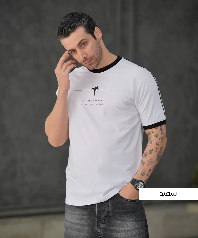 تیشرت مردانه مغزی T32313c - Image 2