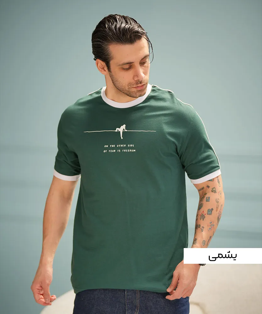تیشرت مردانه مغزی T32313c - Image 3