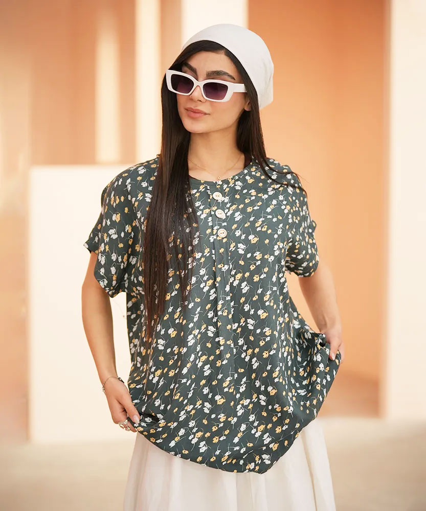 تیشرت نخی سه دکمه T101507