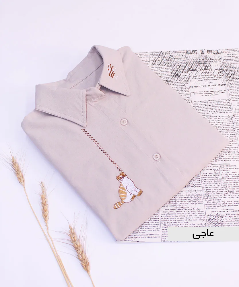 شومیز لنین گلدوزی گربه A41852 - Image 9