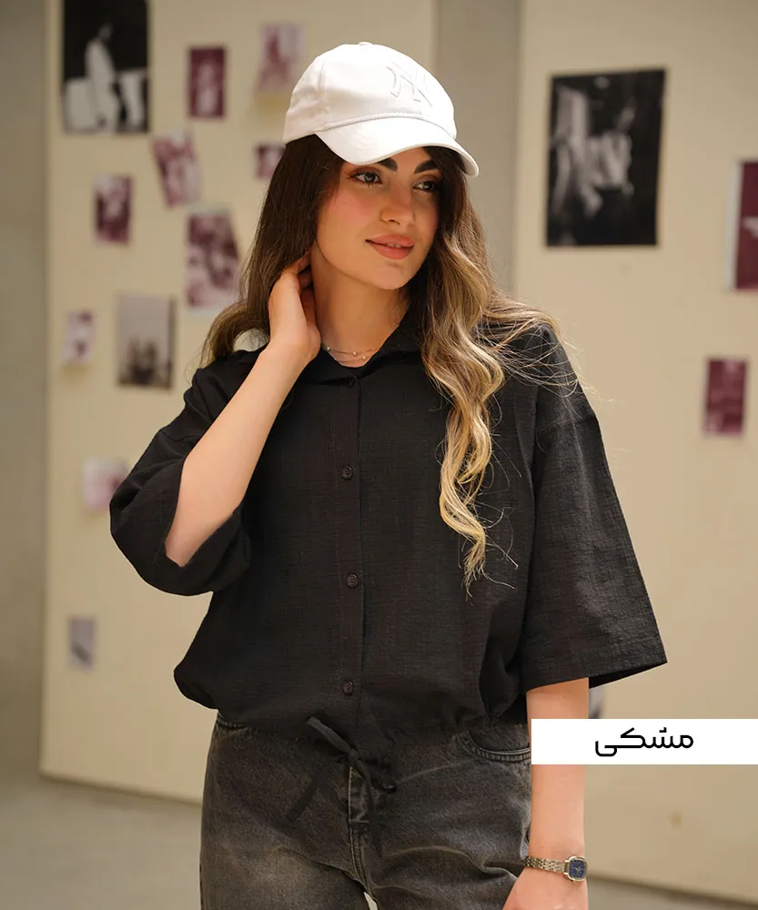 شومیز کراپ A411732 مشکی