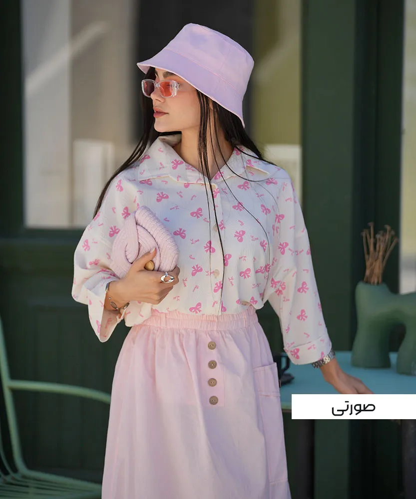 شومیز یارا پاپیونی A51076 صورتی