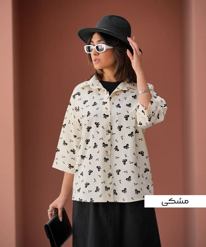 شومیز یارا پاپیونی A51076 مشکی
