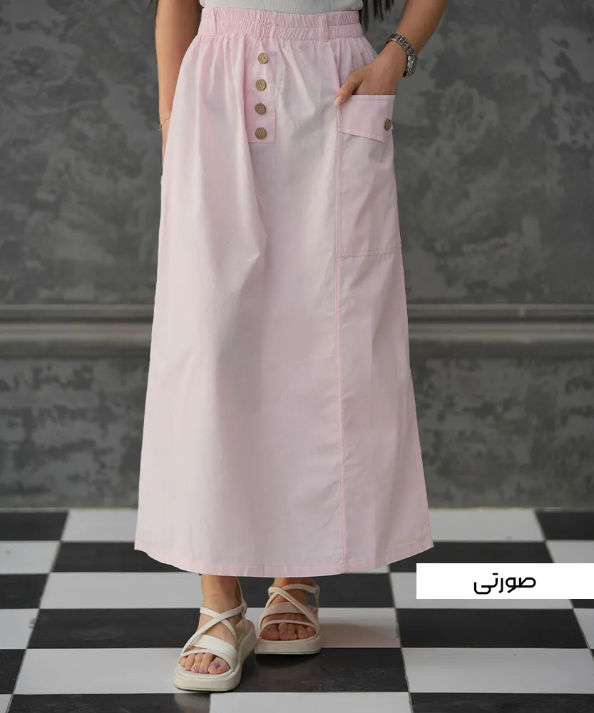 دامن لینن درسا D41077 صورتی