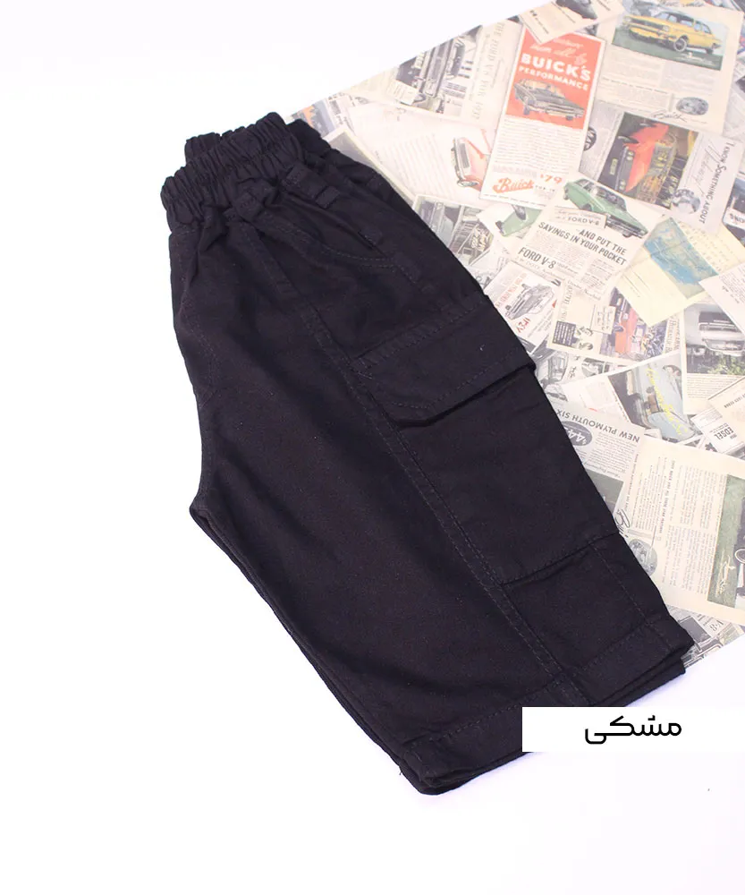 شلوارک کتان G45109 مشکی