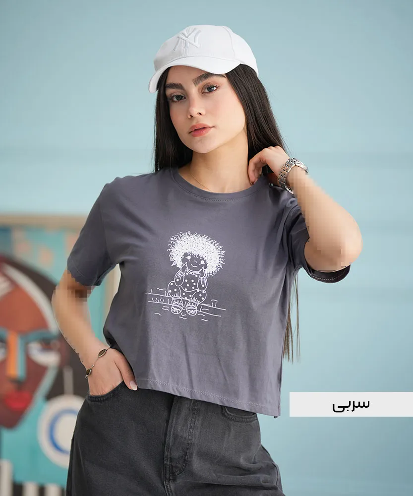 کراپ رنگی میکس K101402 سربی