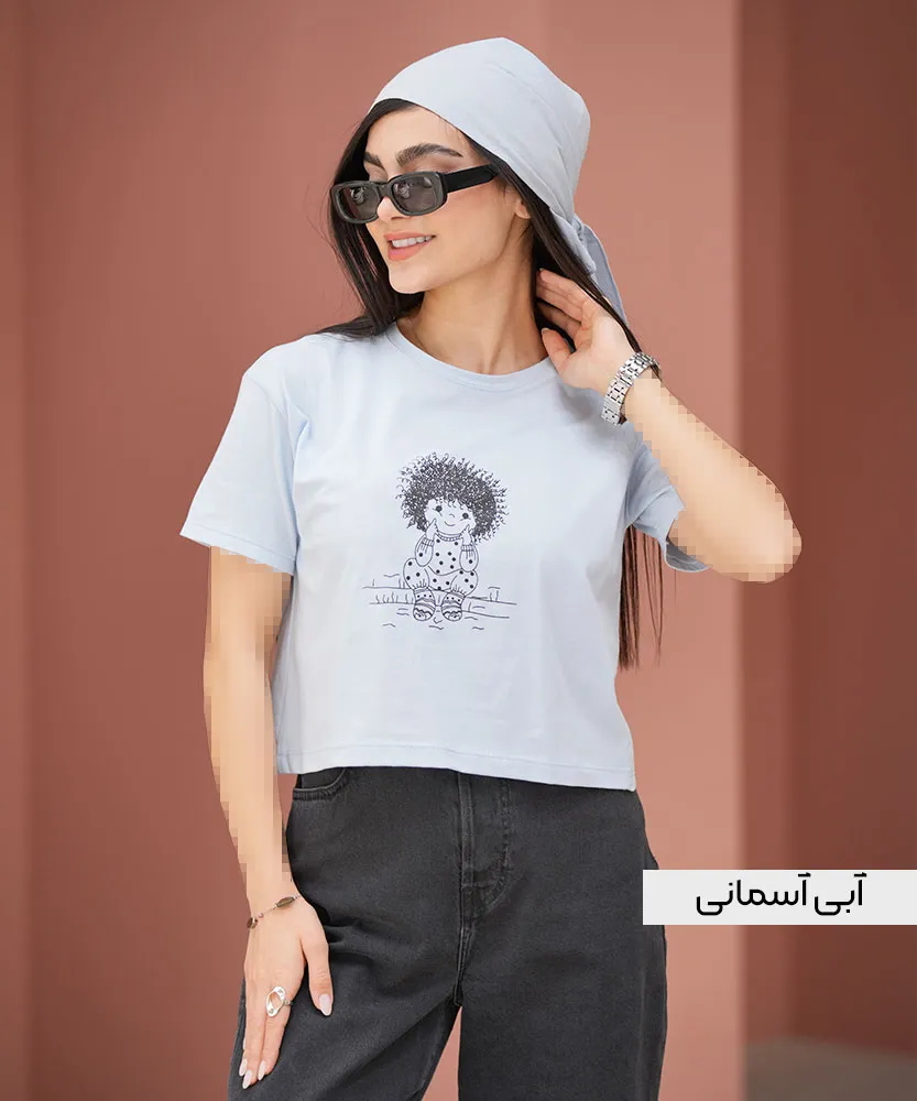 کراپ رنگی میکس K101402 آبی آسمانی