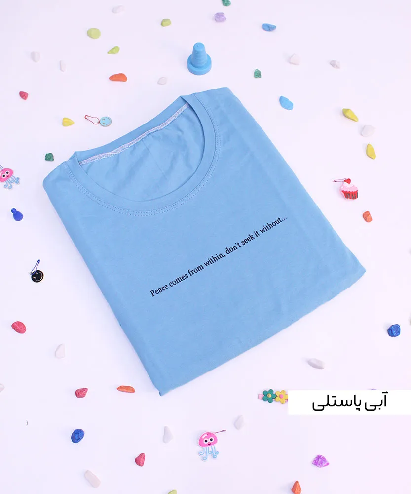 تیشرت باکسی T41731 ابی پاستلی