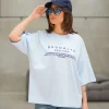 تیشرت باکسی چاپی زنانه T41737