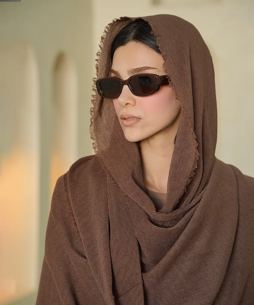 شال حریر پلیسه برشکا N21057