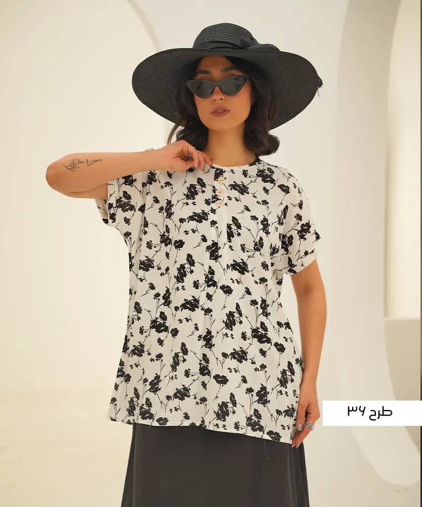 تیشرت نخی سه دکمه T101507 - Image 29