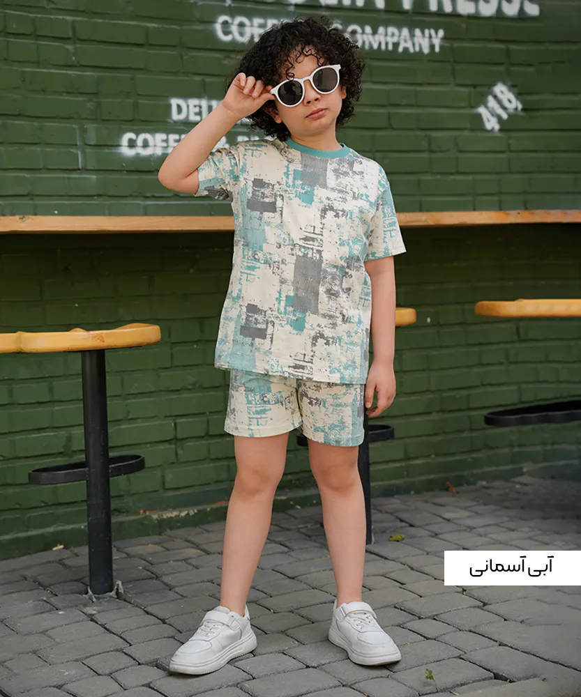 تیشرت و شلوارک طرح باروت Q45242 - Image 4