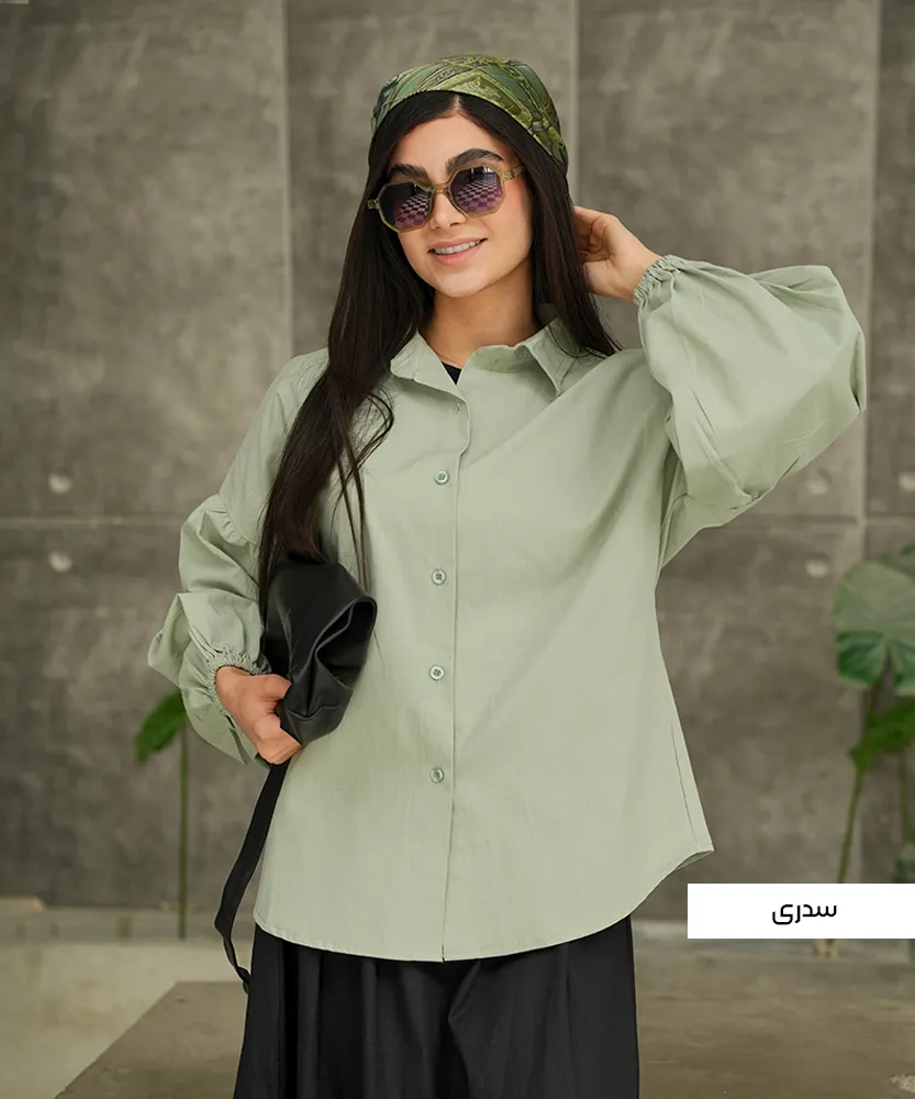 شومیز لینن آستین عروسکی لیان A311445 - Image 4