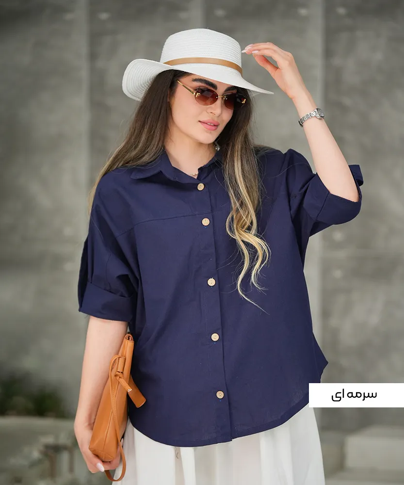شومیز لینن پاگن دار A410202 - Image 3