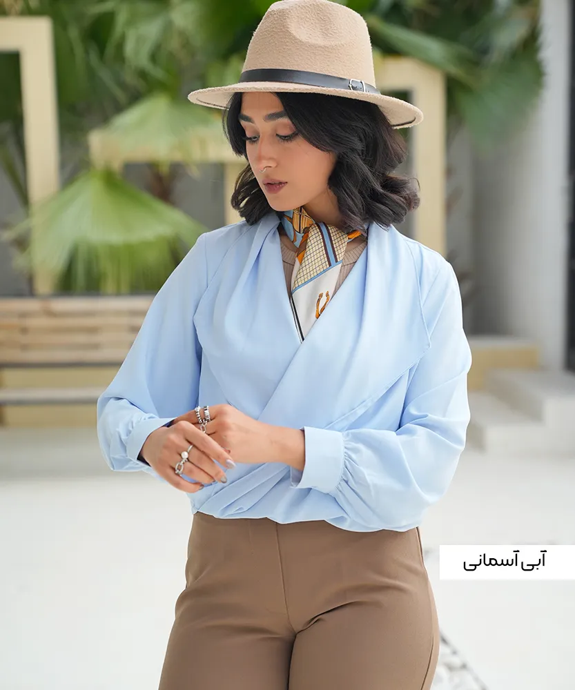 شومیز جلو پیچ الیزه رنگی A410282 - Image 3